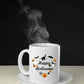 Happy Halloween Mugs, Halloween Doodles Heart Printed Mugs, 11oz White Ceramic Tea Cups, Family Matching Mugs, Fall Halloween Night Gifts