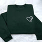 Embroidered Cross Heart Sweatshirt, Christian Religious Faith Crewneck Sweater, Love Heart Valentines Day Jumper, Valentines Gifts for Her