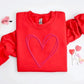 Valentine Heart Sweatshirt, Double Embossed Heart Crewneck Sweater, Valentine Day Puff Printed Jumper, Love Heart Sweater, Valentines Gift