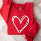 Valentine Heart Sweatshirt, Double Embossed Heart Crewneck Sweater, Valentine Day Puff Printed Jumper, Love Heart Sweater, Valentines Gift