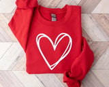 Valentine Heart Sweatshirt, Double Embossed Heart Crewneck Sweater, Valentine Day Puff Printed Jumper, Love Heart Sweater, Valentines Gift