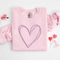 Valentine Heart Sweatshirt, Double Embossed Heart Crewneck Sweater, Valentine Day Puff Printed Jumper, Love Heart Sweater, Valentines Gift