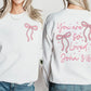 You Are So Loved Sweatshirt, Christian Bible Verse Sweatshirt, Valentines Day Coquette Front and Back printed Sweater, Valentine Day Gifts