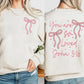 You Are So Loved Sweatshirt, Christian Bible Verse Sweatshirt, Valentines Day Coquette Front and Back printed Sweater, Valentine Day Gifts