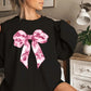 Valentines Day Coquette Bow Sweatshirt, Retro Valentines Day Crewneck Sweater, Heart Bow Valentines Day Sweater for Women, Valentine Gifts