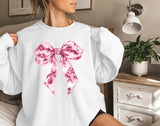 Valentines Day Coquette Bow Sweatshirt, Retro Valentines Day Crewneck Sweater, Heart Bow Valentines Day Sweater for Women, Valentine Gifts