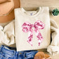 Valentines Day Coquette Bow Sweatshirt, Retro Valentines Day Crewneck Sweater, Heart Bow Valentines Day Sweater for Women, Valentine Gifts