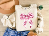 Valentines Day Coquette Bow Sweatshirt, Retro Valentines Day Crewneck Sweater, Heart Bow Valentines Day Sweater for Women, Valentine Gifts