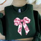 Valentines Day Coquette Bow Sweatshirt, Retro Valentines Day Crewneck Sweater, Heart Bow Valentines Day Sweater for Women, Valentine Gifts