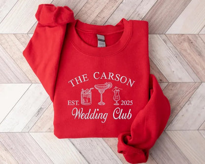 Luxury Bachelorette Crewneck Sweatshirt, Custom Embroidered Bridal Party Sweater, Personalised Social Club Jumper, Bachelorette Party Gifts