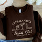 Luxury Bachelorette Crewneck Sweatshirt, Custom Embroidered Bridal Party Sweater, Personalised Social Club Jumper, Bachelorette Party Gifts