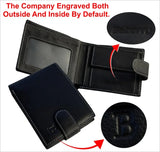 Custom Engraved Black Leather Wallet, Personalised Men's Monogrammed Wallet, Groomsmen Bifold Leather Wallet, Valentine's Day Gift for Him