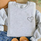 Embroidered Cross Heart Sweatshirt, Christian Religious Faith Crewneck Sweater, Love Heart Valentines Day Jumper, Valentines Gifts for Her
