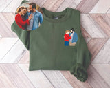 Personalised Couple Photo Portrait Sweatshirt, Custom Faceless Drawing Sketch Printed Sweater, Couple Matching VDay Jumper, Valentine Gifts