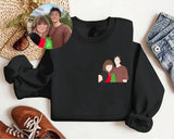 Personalised Couple Photo Portrait Sweatshirt, Custom Faceless Drawing Sketch Printed Sweater, Couple Matching VDay Jumper, Valentine Gifts