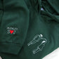 Embroidered Photo Portrait Hoodie, Personalised Outline Couple Matching Hoody, Custom Initials With Heart on Sleeve, Valentines Gift for Him