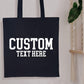 Personalised Tote Bags, Custom Text or Name Printed Totes, Cotton Canvas Shopping Bags, Bachelorette Party Gift for Her, Mother's Day Gifts