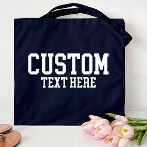 Personalised Tote Bags, Custom Text or Name Printed Totes, Cotton Canvas Shopping Bags, Bachelorette Party Gift for Her, Mother's Day Gifts
