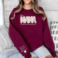 Personalised Mama Crewneck Sweatshirt, Custom Kids Name on Sleeve Sweater, Floral Mama Printed Mother Day Jumper, Mothers Day Gift for Mom
