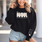 Personalised Mama Crewneck Sweatshirt, Custom Kids Name on Sleeve Sweater, Floral Mama Printed Mother Day Jumper, Mothers Day Gift for Mom