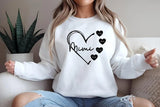 Custom Mimi Heart Sweatshirt, Personalised Mimi Crewneck, Cute Sweatshirt for Mom, Comfortable Mama Pullover, Mother's Day Gifts for Mimi