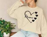Custom Mimi Heart Sweatshirt, Personalised Mimi Crewneck, Cute Sweatshirt for Mom, Comfortable Mama Pullover, Mother's Day Gifts for Mimi
