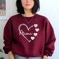 Custom Mimi Heart Sweatshirt, Personalised Mimi Crewneck, Cute Sweatshirt for Mom, Comfortable Mama Pullover, Mother's Day Gifts for Mimi