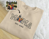 Embroidered Mom Photo Portrait Sweatshirt, Personalised Sketch from Picture Mother's Day Sweater, Custom Mom Name Jumper, Mother's Day Gifts