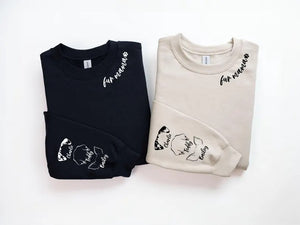 Personalised Fur Mama Sweatshirt, Dog Mom Sweater, Personalised Dog Ear On Sleeve Printed Sweater, Dog Lover Gift, Mothers Day Gifts for Her