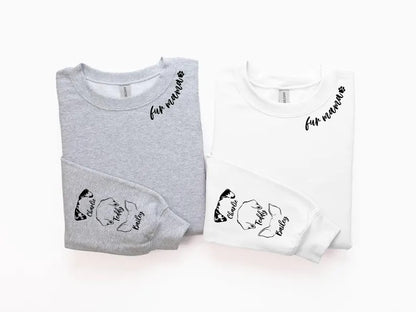 Personalised Fur Mama Sweatshirt, Dog Mom Sweater, Personalised Dog Ear On Sleeve Printed Sweater, Dog Lover Gift, Mothers Day Gifts for Her