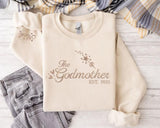 Embroidered Godmother Sweatshirt, Custom Godmama with Kids Names Sweaters, Godmother Proposal Crewnecks, Godmama Gifts, Mother's Day Gifts