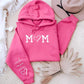 Personalised Mom Hoodie, Custom Mummy Kids name on Sleeve Hoodie, Minimalist Mom Sweatshirt, Heart Printed Mommy Jumper, Mother's Day Gifts