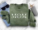 Personalised Mom Sweatshirt, Custom Kids Name Printed Sweatshirt, Minimalist Mummy Monogram Jumper, Mum Crewneck Sweater, Mother's Day Gift