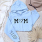Personalised Mom Hoodie, Custom Mummy Kids name on Sleeve Hoodie, Minimalist Mom Sweatshirt, Heart Printed Mommy Jumper, Mother's Day Gifts