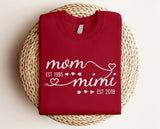 Personalised Mom Grandma Sweatshirt, Embroidered Kids Name on Sleeve Sweater, Pregnancy Announcement Jumper, Custom Est Date Mother Day Gift