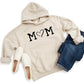 Personalised Mom Hoodie, Custom Mummy Kids name on Sleeve Hoodie, Minimalist Mom Sweatshirt, Heart Printed Mommy Jumper, Mother's Day Gifts