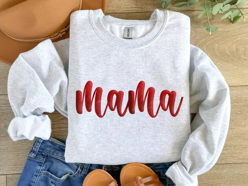 Custom Puff Print Sweatshirt, Personalised Embossed Print Crewnecks, Custom Team Name School Mascot Jumper, Personalised Gifts, Gift for Her