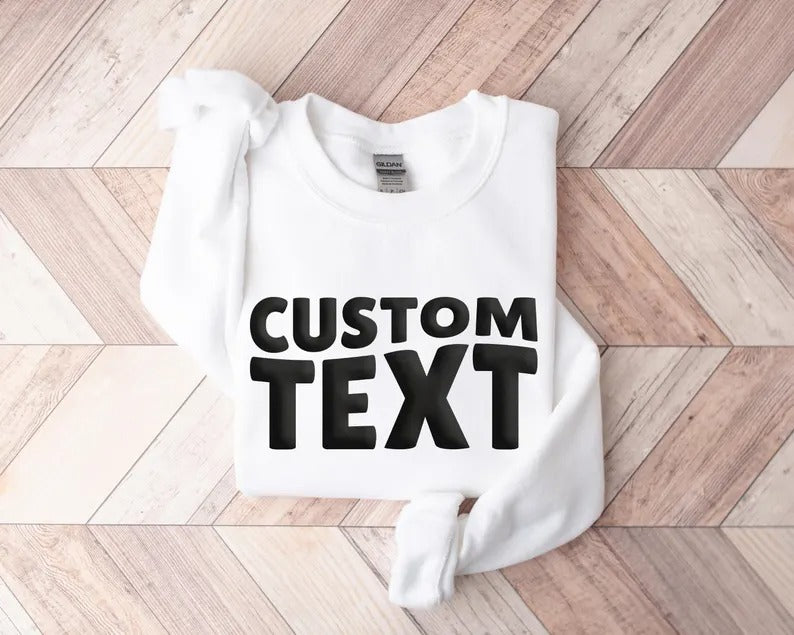 Custom Puff Print Sweatshirt, Personalised Embossed Print Crewnecks, Custom Team Name School Mascot Jumper, Personalised Gifts, Gift for Her