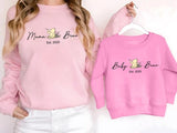 Personalised Mama and Mini Sweatshirt, Family Matching Crewneck Sweater, Custom Mom & Child Printed Jumper, Twinning Apparel, New Baby Gift