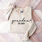 Personalised Grandma Sweatshirt, Custom Est Date Crewneck Sweater, Grandma Heart Printed Jumper, Minimalist Mummy Sweater, Mothers Day Gifts