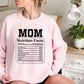 Mom Nutrition Facts Sweatshirt, Mama Nutrition Facts Crewneck Sweater, Funny Parenting Mothers Day Jumper, New Mom Sweater, Mothers Day Gift