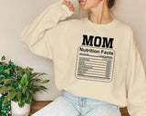 Mom Nutrition Facts Sweatshirt, Mama Nutrition Facts Crewneck Sweater, Funny Parenting Mothers Day Jumper, New Mom Sweater, Mothers Day Gift