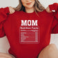 Mom Nutrition Facts Sweatshirt, Mama Nutrition Facts Crewneck Sweater, Funny Parenting Mothers Day Jumper, New Mom Sweater, Mothers Day Gift