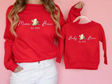 Personalised Mama and Mini Sweatshirt, Family Matching Crewneck Sweater, Custom Mom & Child Printed Jumper, Twinning Apparel, New Baby Gift