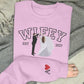Embroidered Wifey Hubby Sweatshirt, Custom Portrait from Photo Sweater, Personalised Est Date Couple Matching Jumper, Newlywed Couple Gifts