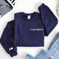 Personalised Roman Numeral Puff Printed Sweater, Custom Sleeve Initials Embossed Sweater, Couple Matching Crewneck Jumper, Anniversary Gifts