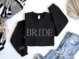 Personalised Puff Printed Bride Sweatshirt, Custom Embossed Bride To Be Sweater, Future Mrs Engagement Crewneck Jumper, Bridal Shower Gifts