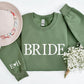 Personalised Puff Printed Bride Sweatshirt, Custom Embossed Bride To Be Sweater, Future Mrs Engagement Crewneck Jumper, Bridal Shower Gifts