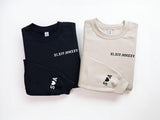 Personalised Roman Numeral Puff Printed Sweater, Custom Sleeve Initials Embossed Sweater, Couple Matching Crewneck Jumper, Anniversary Gifts