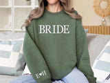 Personalised Puff Printed Bride Sweatshirt, Custom Embossed Bride To Be Sweater, Future Mrs Engagement Crewneck Jumper, Bridal Shower Gifts